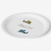 Gold Blue Dragon Wedding Paper Teller (Schrägansicht)