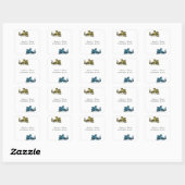 Gold Blue Dragon Wedding Stickers (Blatt)