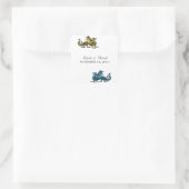 Gold Blue Dragon Wedding Stickers (Tasche)