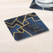 Gold Blue Dreidels Rechteckiger Pappuntersetzer (angewinkelt)