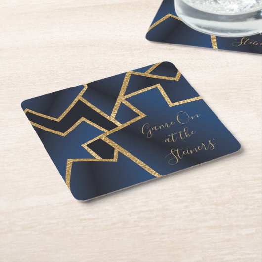 Gold Blue Dreidels Rechteckiger Pappuntersetzer (angewinkelt)