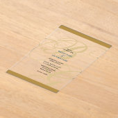 Gold Blue Elegant Script Monogram Wedding Acryleinladungen (Ablage )