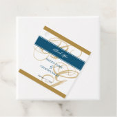 Gold Blue Elegant Script Monogram Wedding Geschenkanhänger (Beispiel)