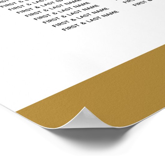 Gold Blue Elegante Monogram Seating Chart Poster (Ecke)