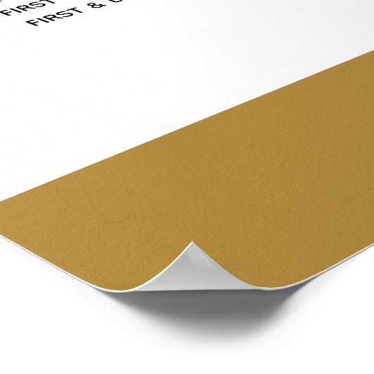 Gold Blue Elegante Monogram Seating Chart Poster (Ecke)