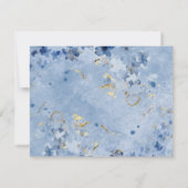 Gold Blue Floral Cross Beerdigung Danke Karte (Rückseite)