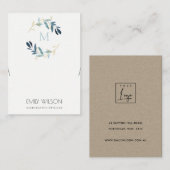 GOLD BLUE FOLIAGE MONOGRAM BRACELET DISPLAY LOGO VISITENKARTE (Vorne/Hinten)