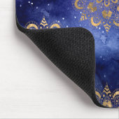 Gold & Blue Galaxy Dharma Mandala Muster Mousepad (Ecke)