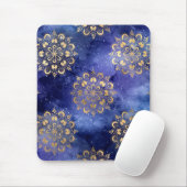 Gold & Blue Galaxy Dharma Mandala Muster Mousepad (Mit Mouse)