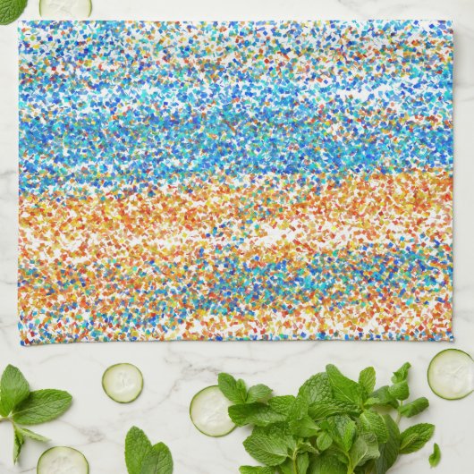 Gold Blue Glitzer Abstrakt Geschirrtuch (Gefaltet)