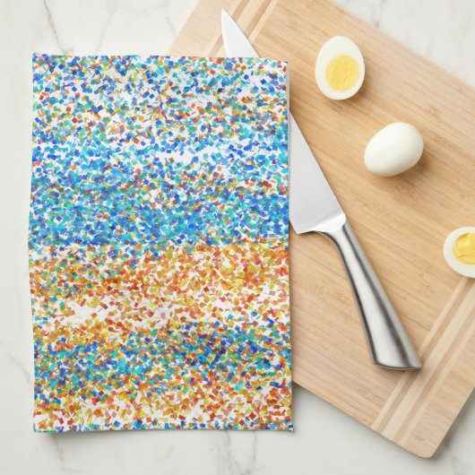 Gold Blue Glitzer Abstrakt Geschirrtuch (Viertel Falte)