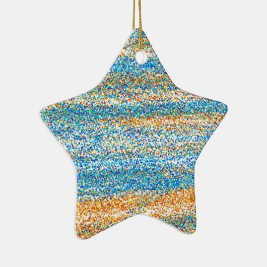 Gold Blue Glitzer Abstrakt Keramik Ornament (Rechts)