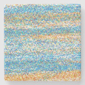 Gold Blue Glitzer Abstrakt Steinuntersetzer (Vorderseite)