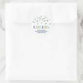 Gold Blue Glitzer Confetti Chef Weihnachten Custom Runder Aufkleber (Tasche)