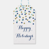 Gold Blue Glitzer Confetti Weihnachtsgebäck Tags Geschenkanhänger (Rückseite)