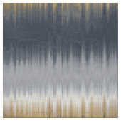 Gold Blue Gray Ikat Zigzag Geometrisches Muster Stoff (Muster)