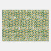 Gold Blue & Green Poinsettia Geschenkpapier Set (Vorderseite 3)