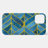 Gold Blue Grunge Muster Case-Mate iPhone Hülle (Rückseite (Horizontal))
