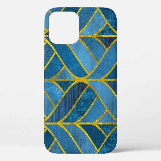 Gold Blue Grunge Muster Case-Mate iPhone Hülle (Rückseite)