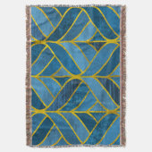 Gold Blue Grunge Muster Decke (Vorderseite Vertikal)
