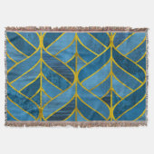 Gold Blue Grunge Muster Decke (Vorderseite)