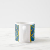 Gold Blue Grunge Muster Espressotasse (Rückseite)