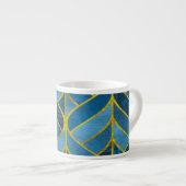 Gold Blue Grunge Muster Espressotasse (Vorderseite Rechts)