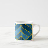 Gold Blue Grunge Muster Espressotasse (Rechts)