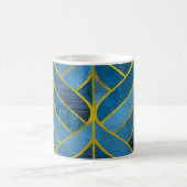 Gold Blue Grunge Muster Kaffeetasse (Mittel)