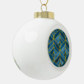 Gold Blue Grunge Muster Keramik Kugel-Ornament (Links)