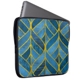 Gold Blue Grunge Muster Laptopschutzhülle (Vorne Rechts)