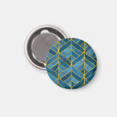 Gold Blue Grunge Muster Magnet (Vorderseite/Rückseite)