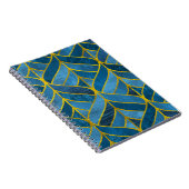 Gold Blue Grunge Muster Notizblock (Rechte Seite)
