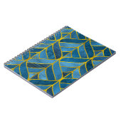 Gold Blue Grunge Muster Notizblock (Linke Seite)