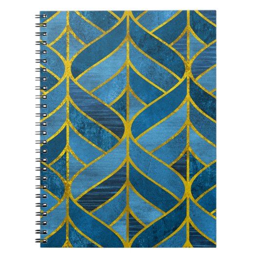 Gold Blue Grunge Muster Notizblock (Vorderseite)