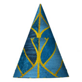 Gold Blue Grunge Muster Partyhütchen (Vorderseite)