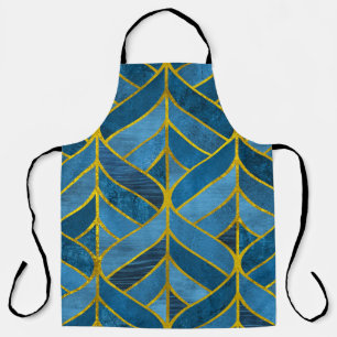 Gold Blue Grunge Muster Schürze