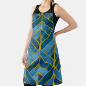 Gold Blue Grunge Muster Schürze (InSitu)