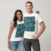 Gold Blue Grunge Muster T-Shirt (Unisex)