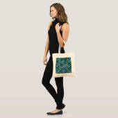 Gold Blue Grunge Muster Tragetasche (Vorderseite (Model))