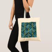 Gold Blue Grunge Muster Tragetasche (Vorderseite (Produkt))