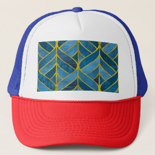 Gold Blue Grunge Muster Truckerkappe