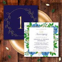 Gold Blue Hydrangea 1. Hochzeitstag