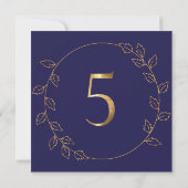 Gold Blue Hydrangea 5. Hochzeitstag Einladung (Rückseite)