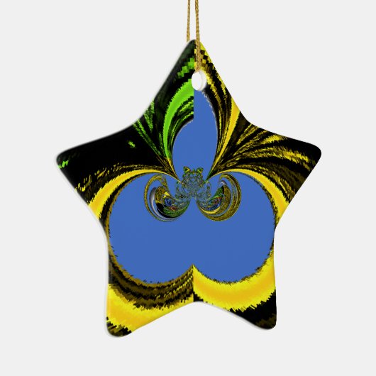 Gold Blue Keramik Ornament (Rechts)