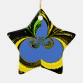 Gold Blue Keramik Ornament (Vorne)