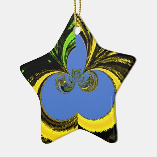 Gold Blue Keramik Ornament (Links)