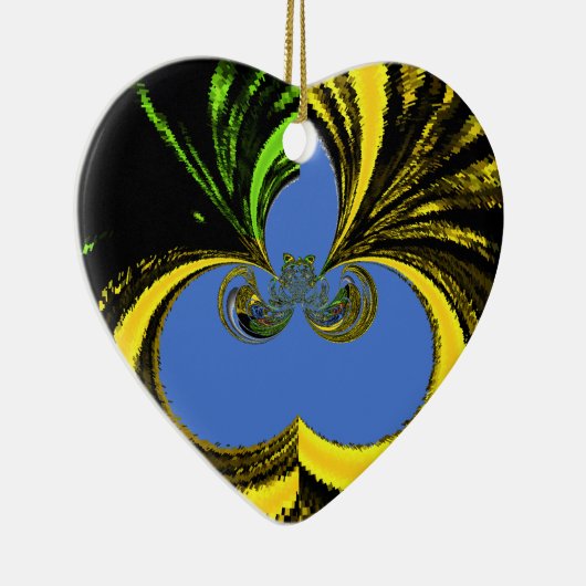 Gold Blue Keramikornament (Rechts)
