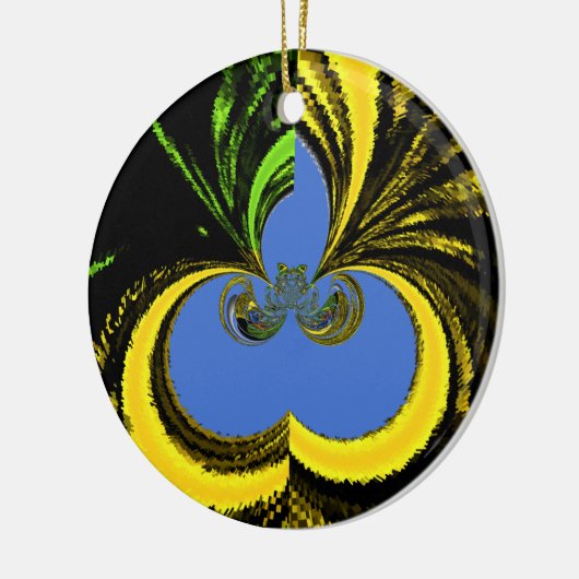 Gold Blue Keramikornament (Links)