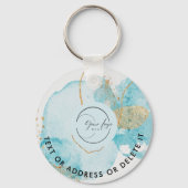 Gold Blue Lake Logo und QR Code Company Schlüssela Schlüsselanhänger (Vorderseite)